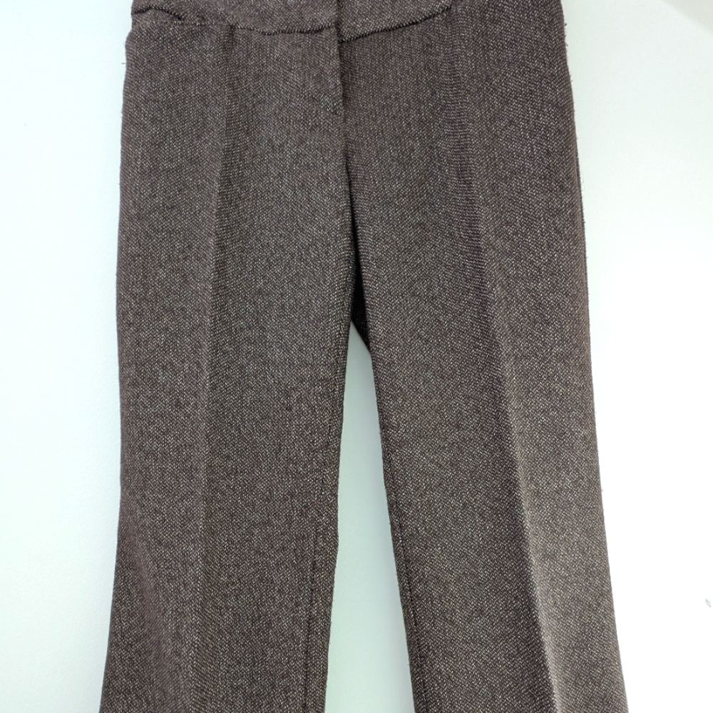 LOFT Women's Classic Brown Herringbone Trousers Size 2